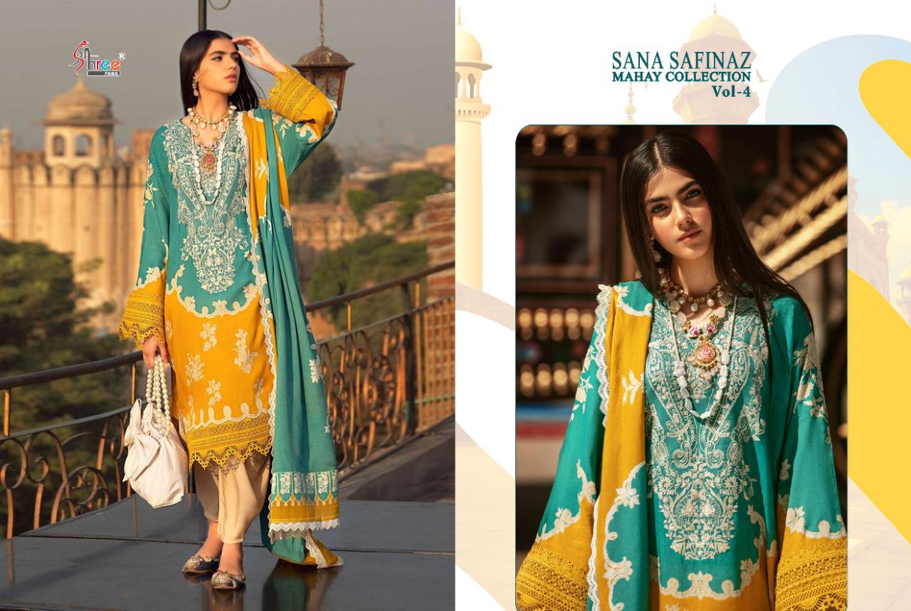 Sana Safinaz Mahay Collection Vol 4 By Shree Fab Jam Cotton Print Salwar Suits Catalogs