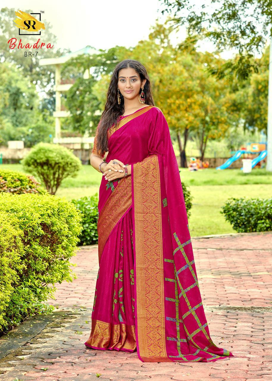 Sr Launching Bhadra Pure Dola Viscose Border Exclusive Saree Online Catalogs Seller
