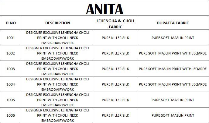 Stylishta Presents Anita Pure Killer Silk Readymade Exclusive Designer Lehenga Catalogs