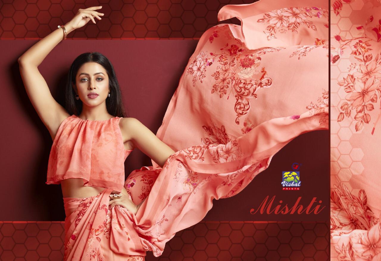 Vishal Fashion Presents Mishti Exclusive Georgette Stylish Saree Catalogs For Ladies Collections