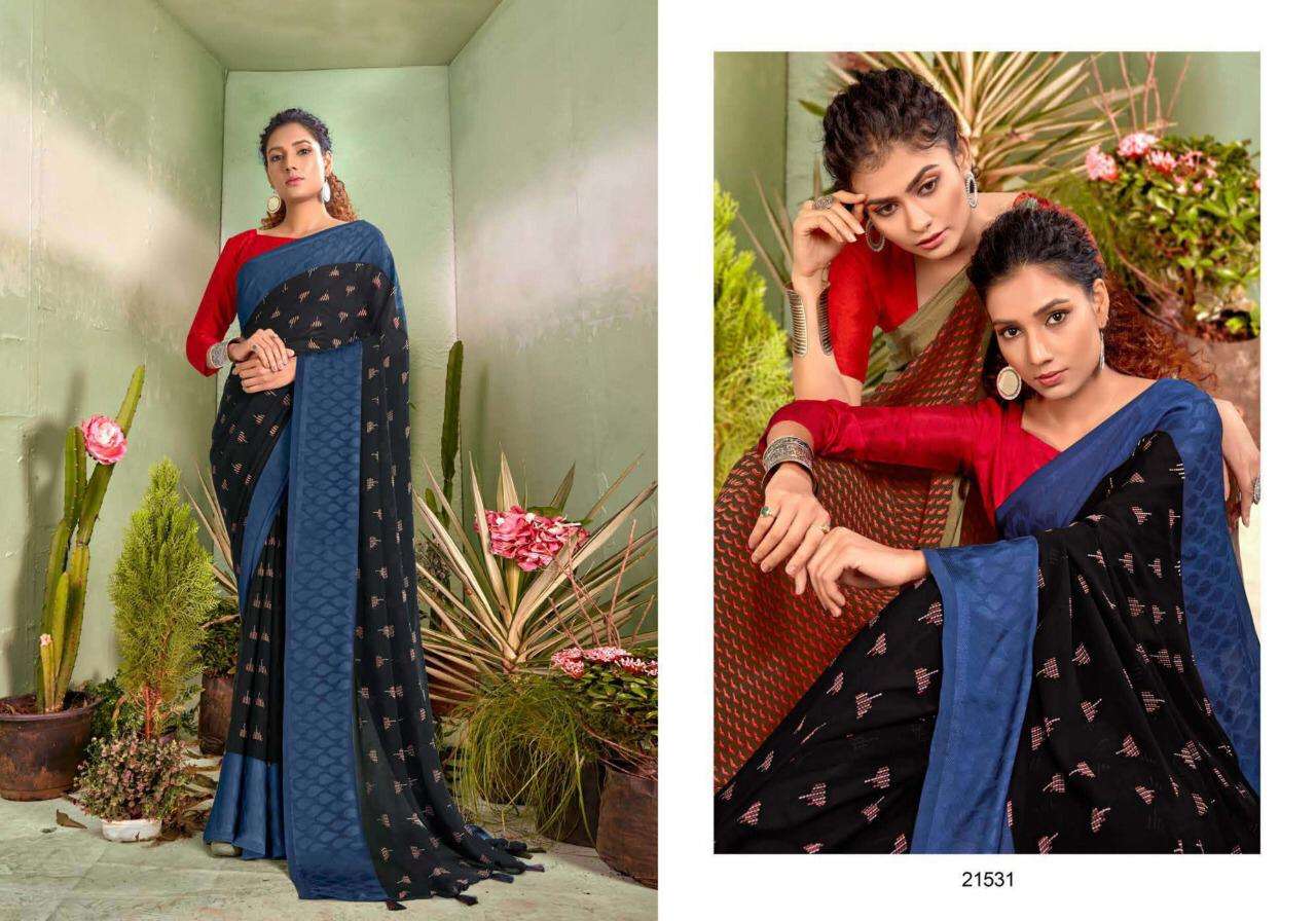 5d designer amber vol 4 georgette jacquard border saris catalog wholesale 