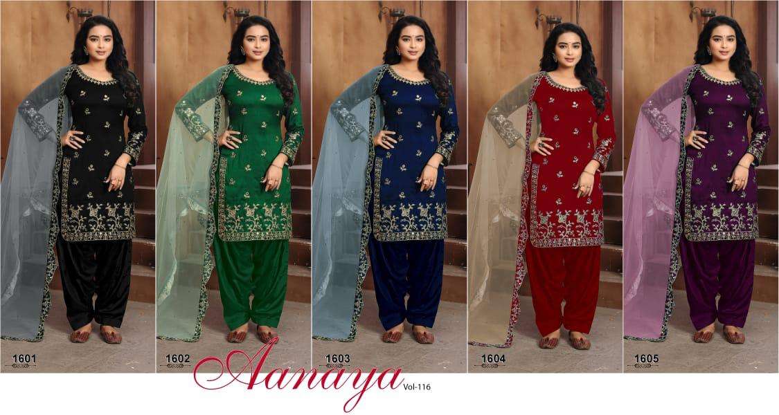 aanaya vol 116 1601-1605 series punjabi suits wholesaler in surat market 