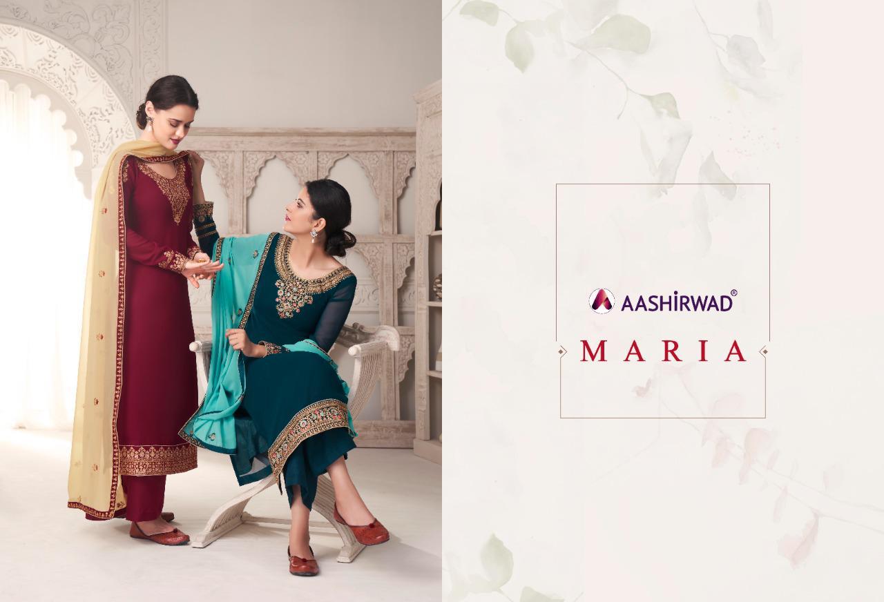 Aashirwad Creation Maria 8332-8337 Series Georgette Long Salwar Kameez Catalog Store