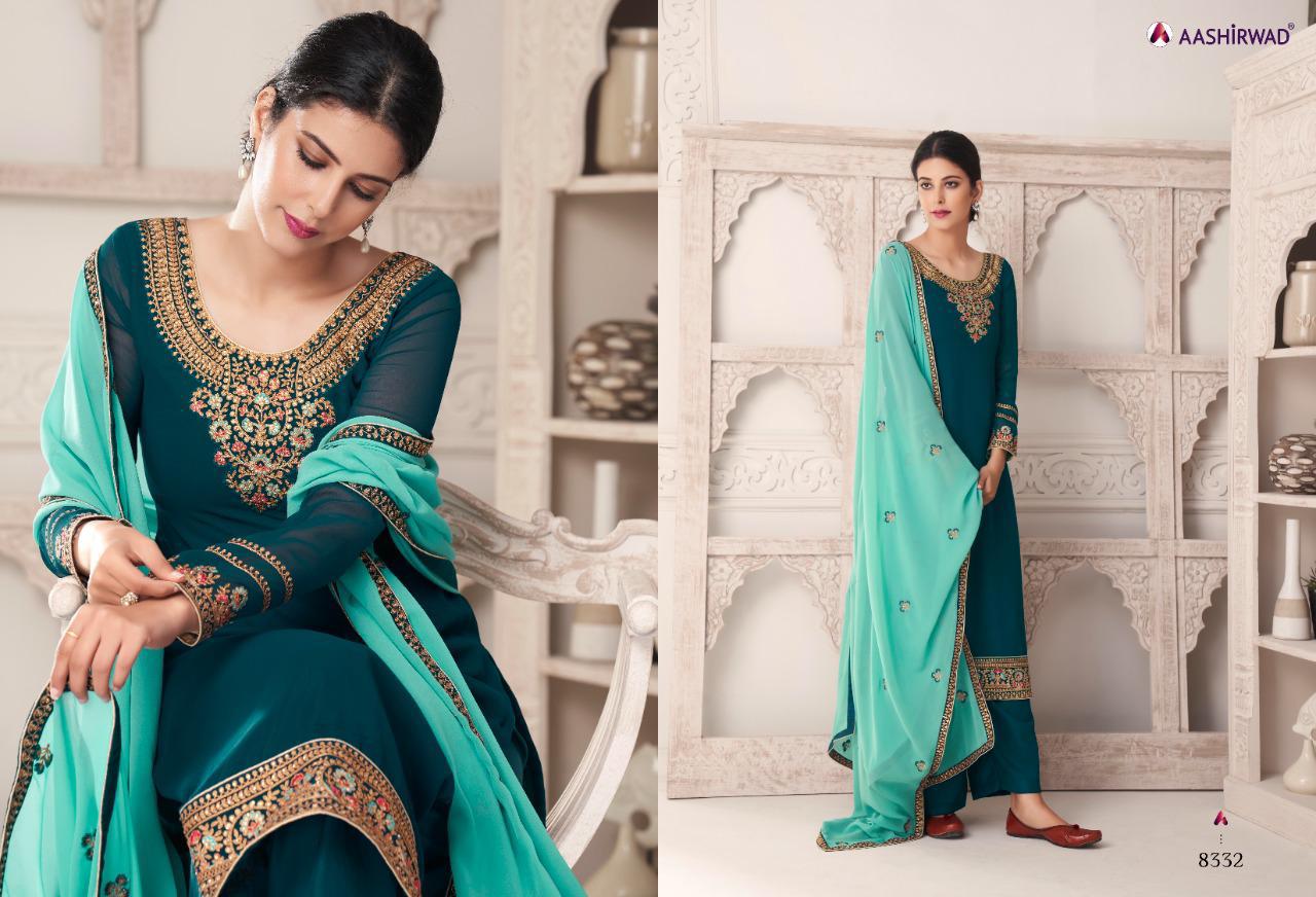 Aashirwad Creation Maria 8332-8337 Series Georgette Long Salwar Kameez Catalog Store