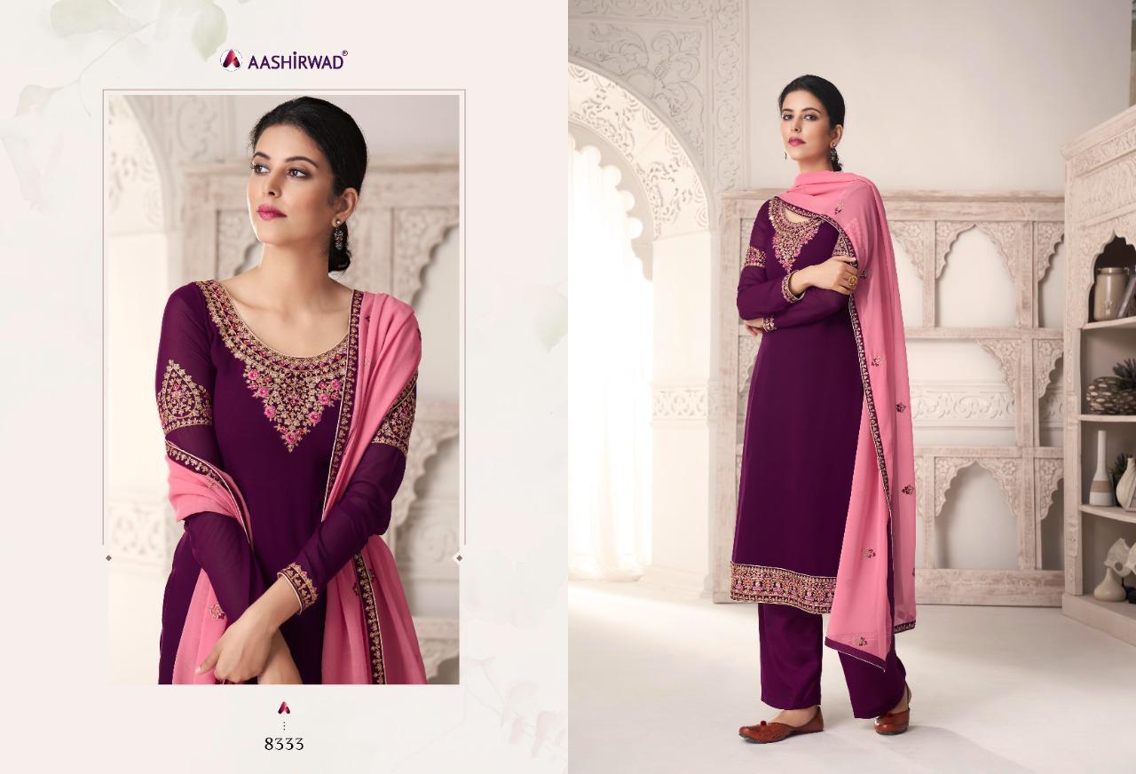 Aashirwad Creation Maria 8332-8337 Series Georgette Long Salwar Kameez Catalog Store