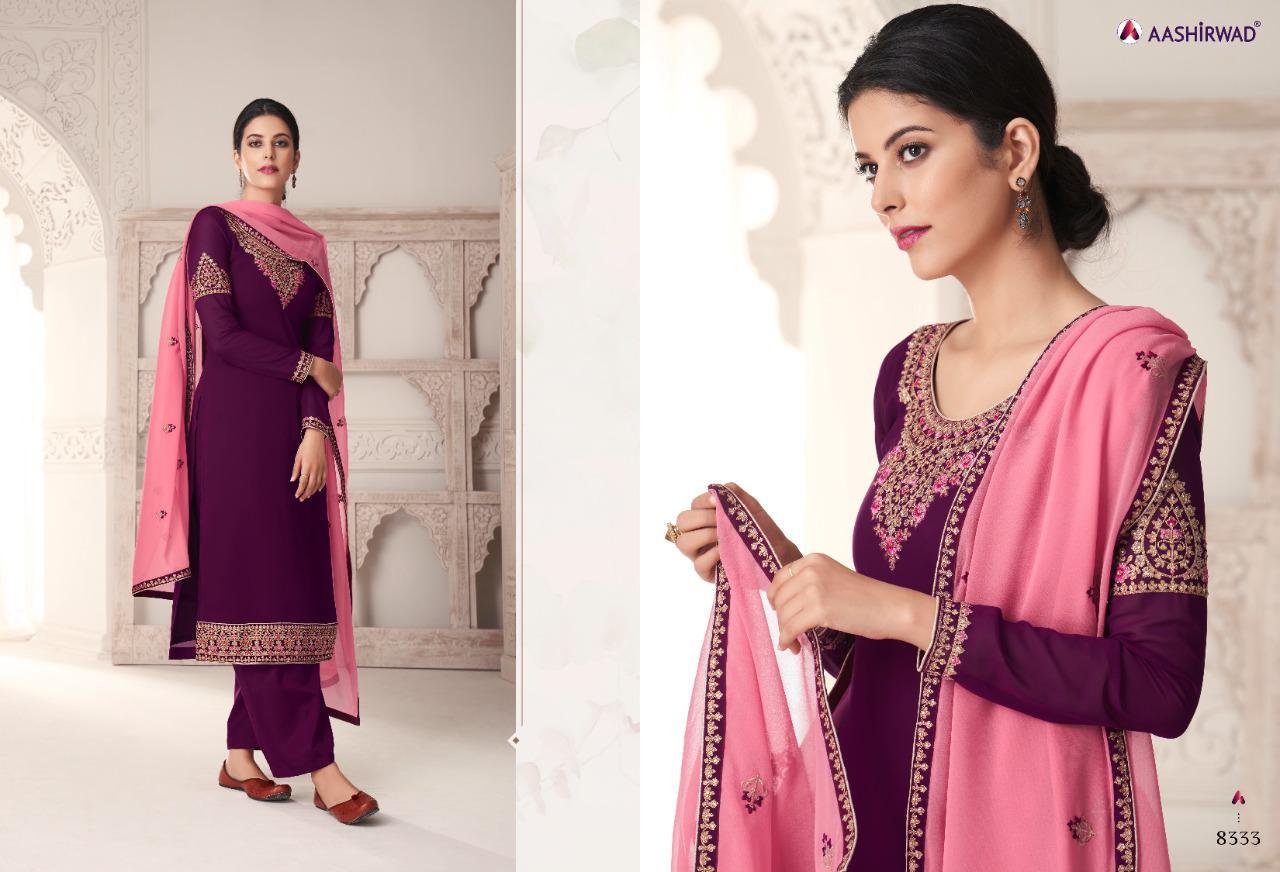 Aashirwad Creation Maria 8332-8337 Series Georgette Long Salwar Kameez Catalog Store