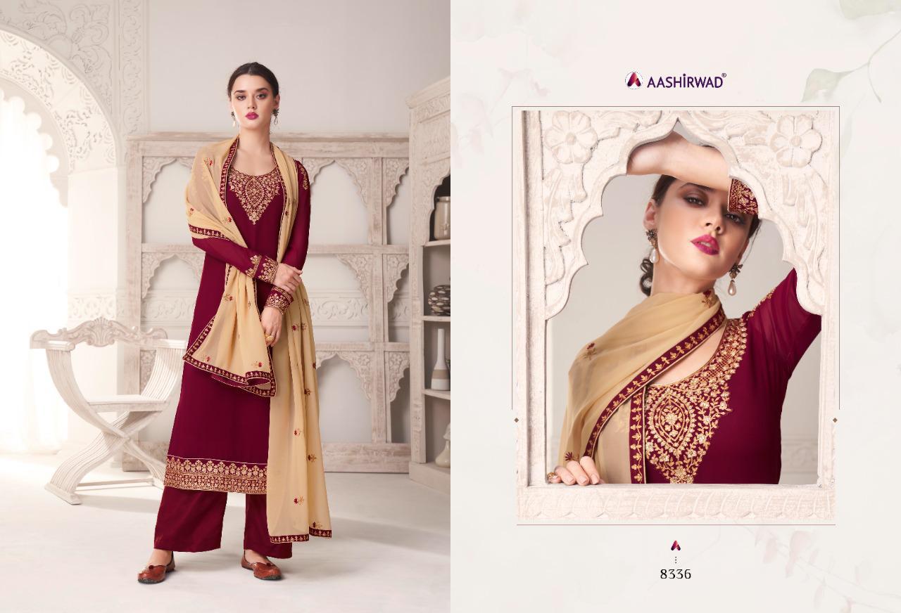 Aashirwad Creation Maria 8332-8337 Series Georgette Long Salwar Kameez Catalog Store
