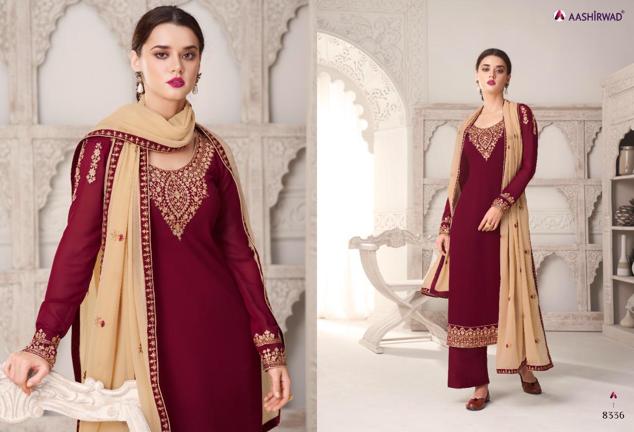 Aashirwad Creation Maria 8332-8337 Series Georgette Long Salwar Kameez Catalog Store