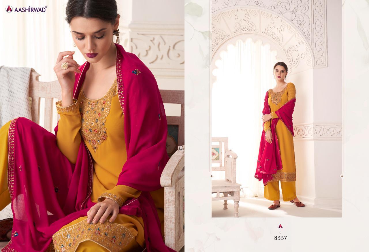 Aashirwad Creation Maria 8332-8337 Series Georgette Long Salwar Kameez Catalog Store