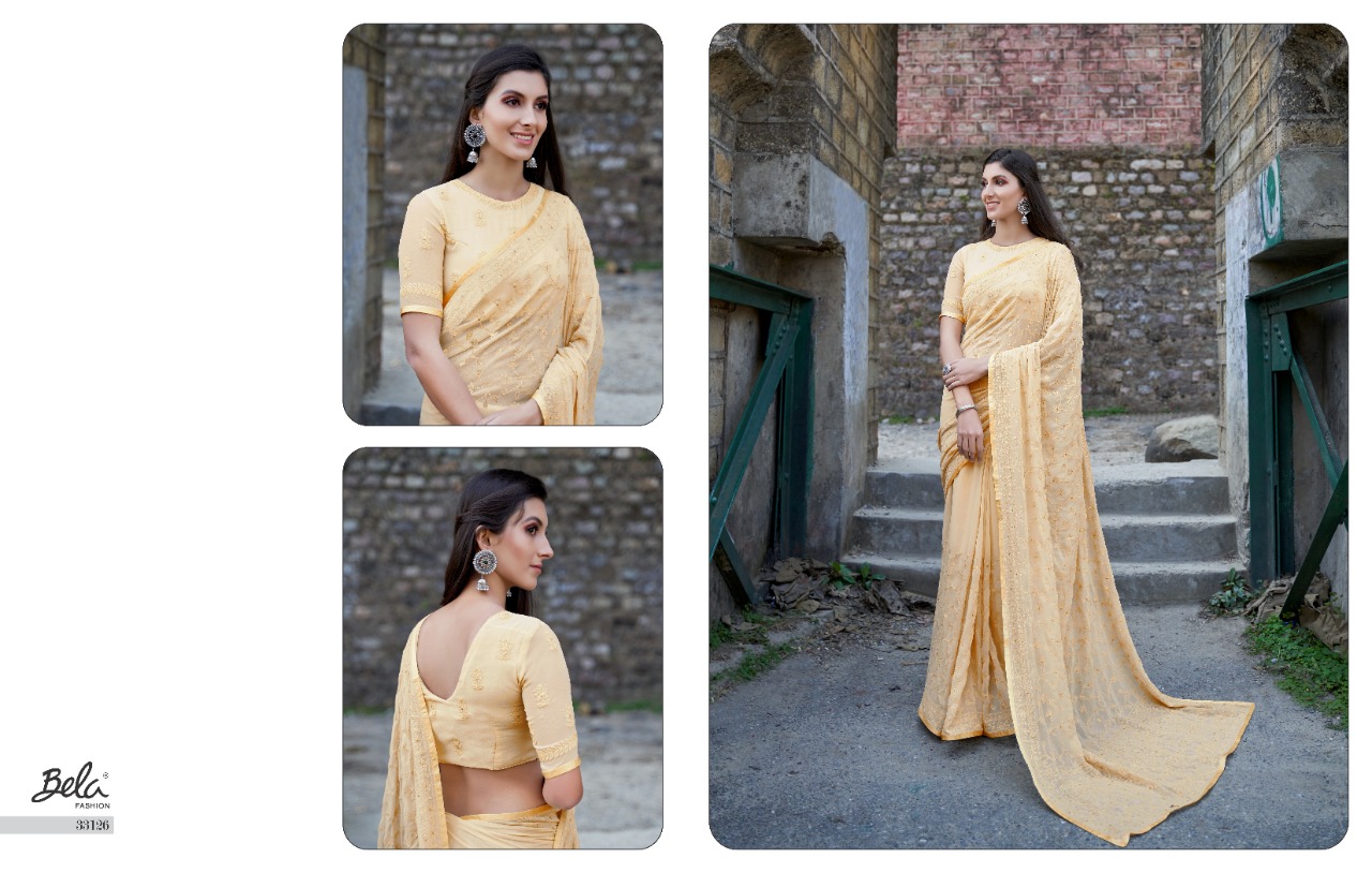 Bela Fashion Luckhnovi Heavy Party Wear Georgette With Work Saree Exporter