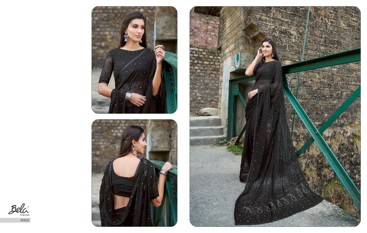 Bela Fashion Luckhnovi Heavy Party Wear Georgette With Work Saree Exporter