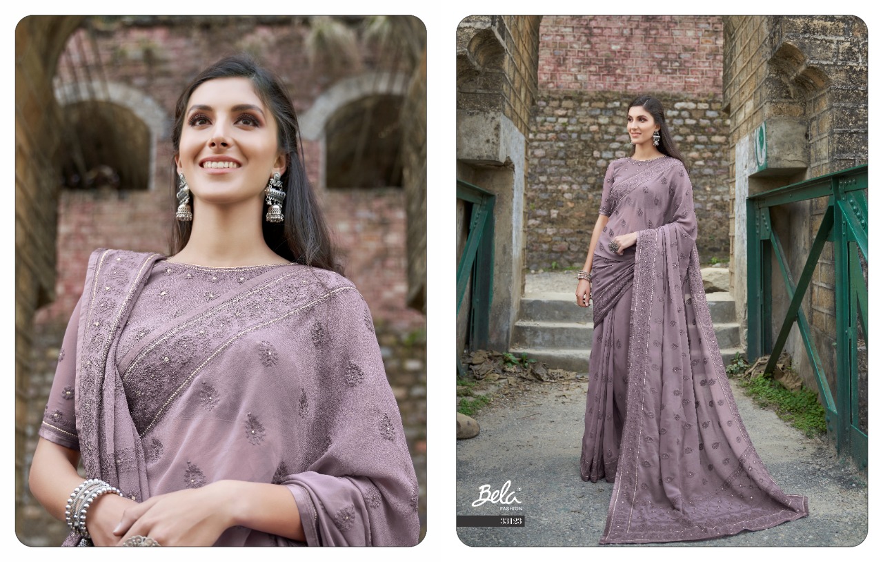 Bela Fashion Luckhnovi Heavy Party Wear Georgette With Work Saree Exporter