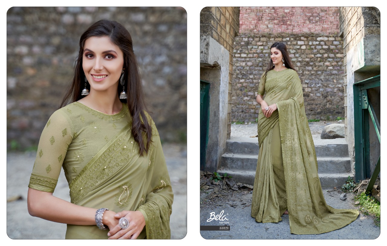 Bela Fashion Luckhnovi Heavy Party Wear Georgette With Work Saree Exporter