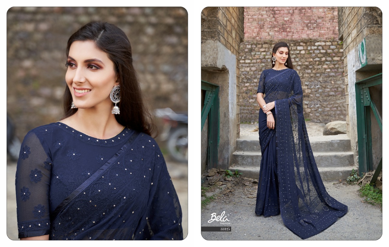 Bela Fashion Luckhnovi Heavy Party Wear Georgette With Work Saree Exporter