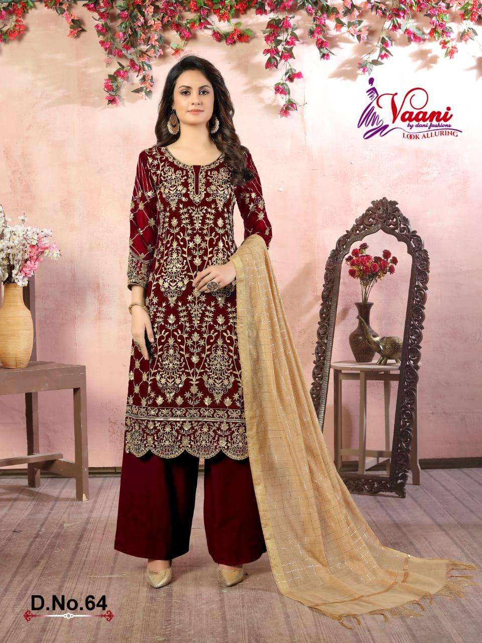 dani fashions vaani vol 6 georgette salwar suits catalog at best rates on krishna creation