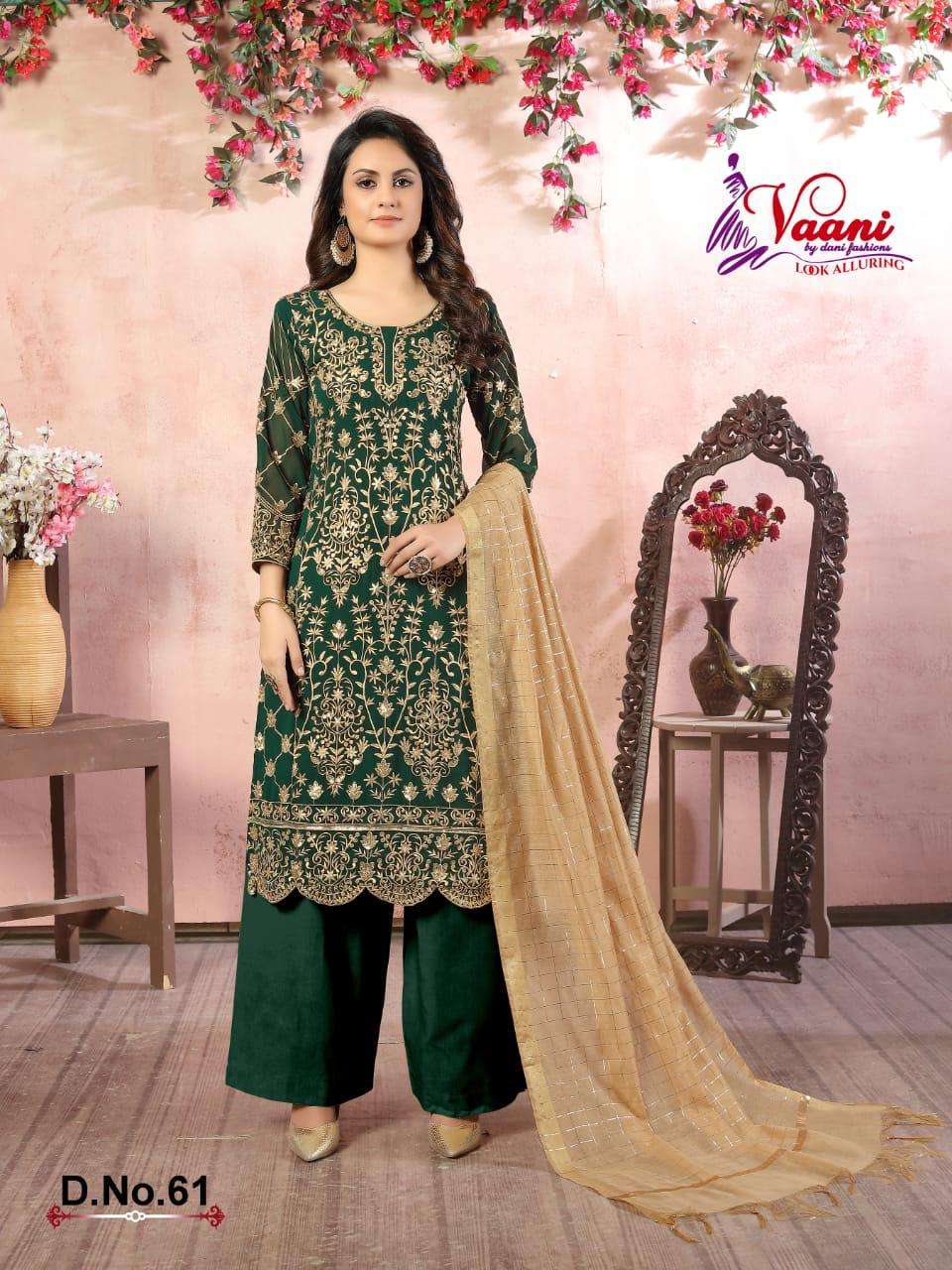 dani fashions vaani vol 6 georgette salwar suits catalog at best rates on krishna creation