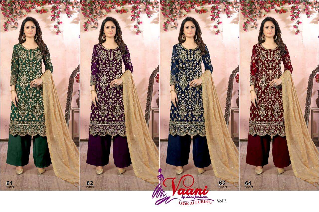 dani fashions vaani vol 6 georgette salwar suits catalog at best rates on krishna creation