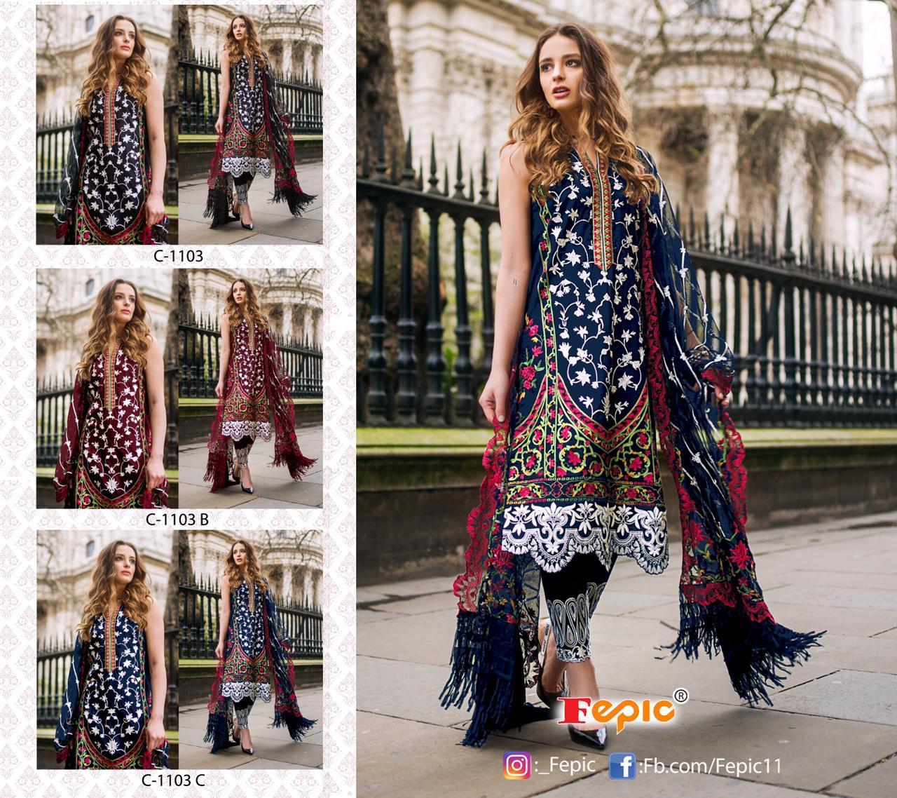 Fepic Rosemeen C 1103 New Design Colors Of Pakistani Suits Exporter