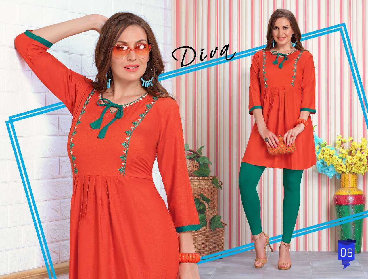 Fizza vol.4 by trendy heavy rayon short top with work kurti catalog collection wholesale best rate surat