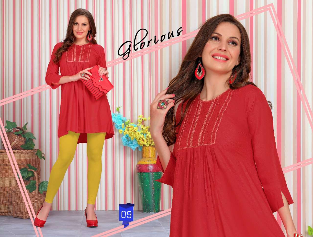 Fizza vol.4 by trendy heavy rayon short top with work kurti catalog collection wholesale best rate surat