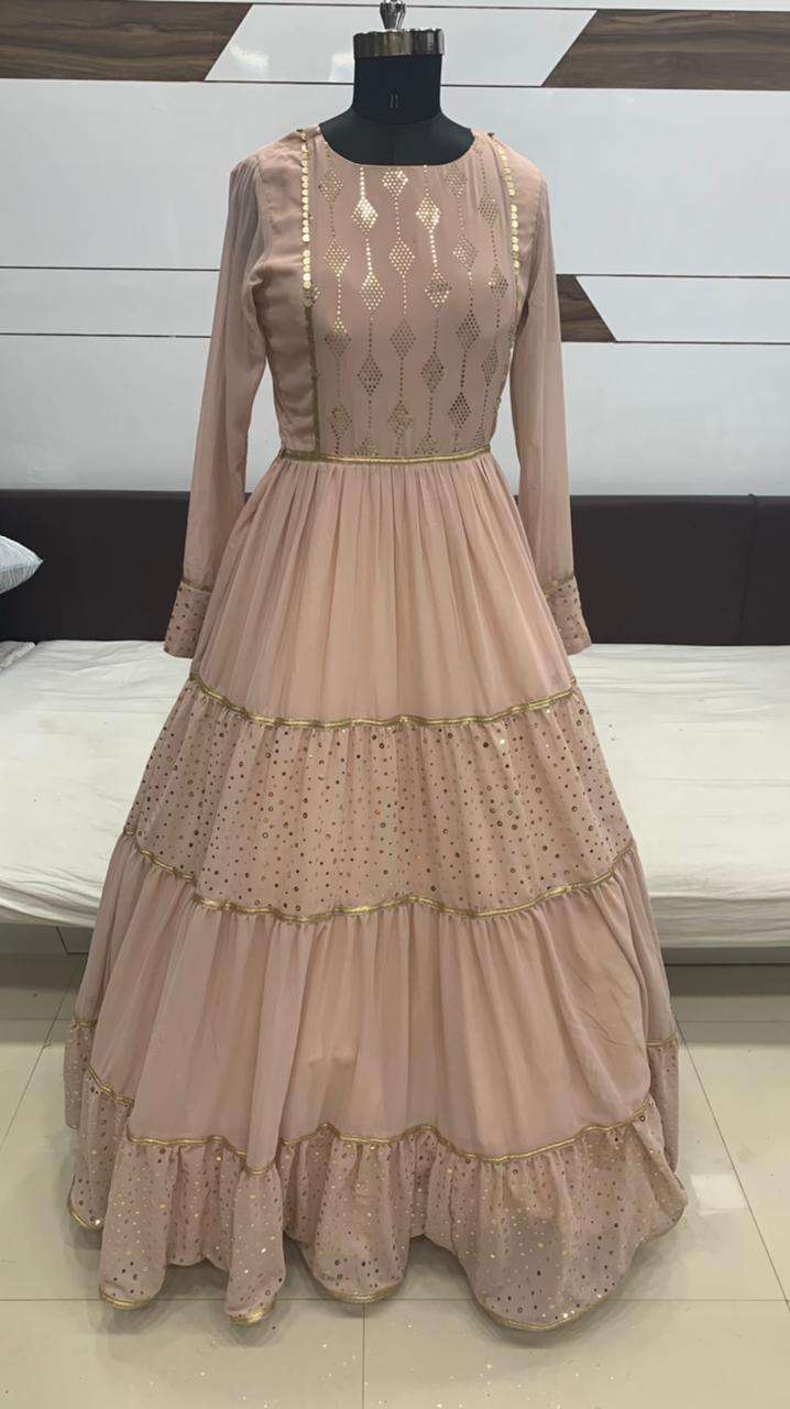 flory vol 12 by shubhkala silk georgette evening party wear long gown wholesaler