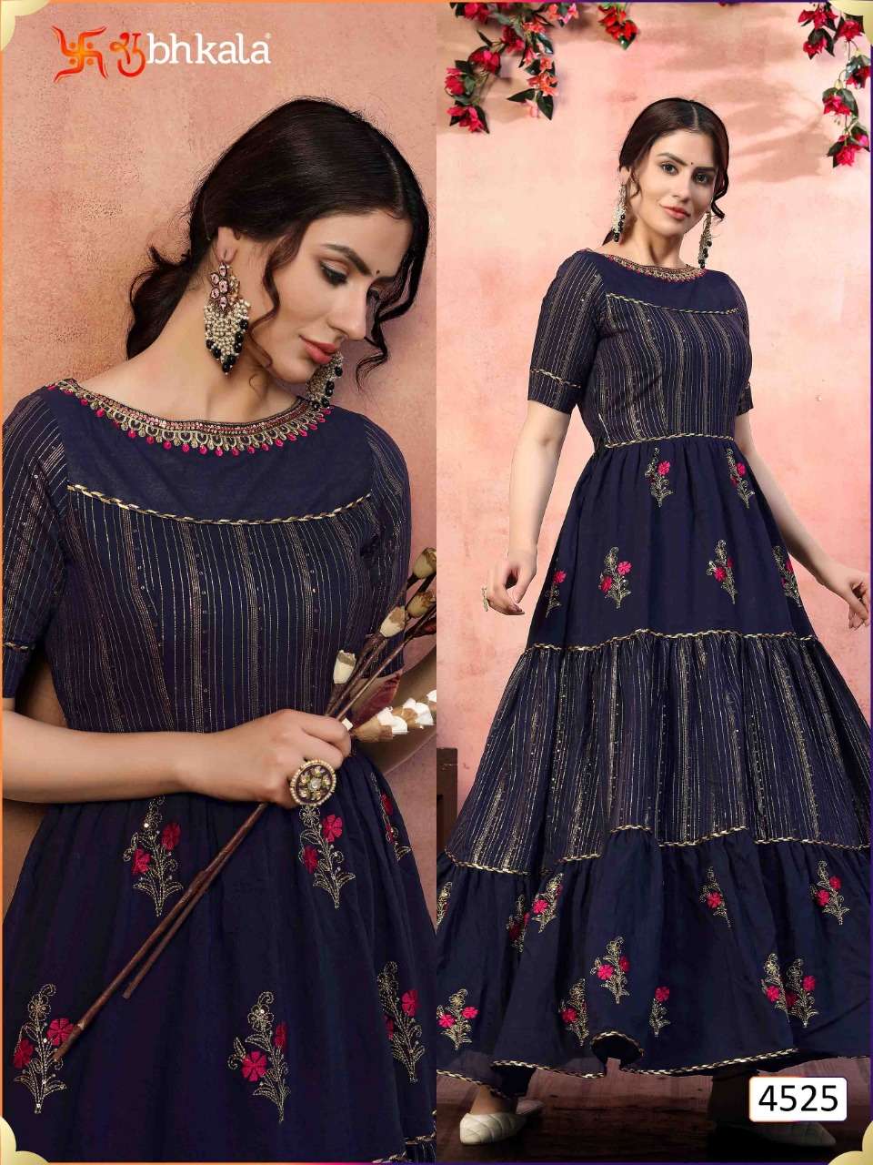 flory vol 12 by shubhkala silk georgette evening party wear long gown wholesaler