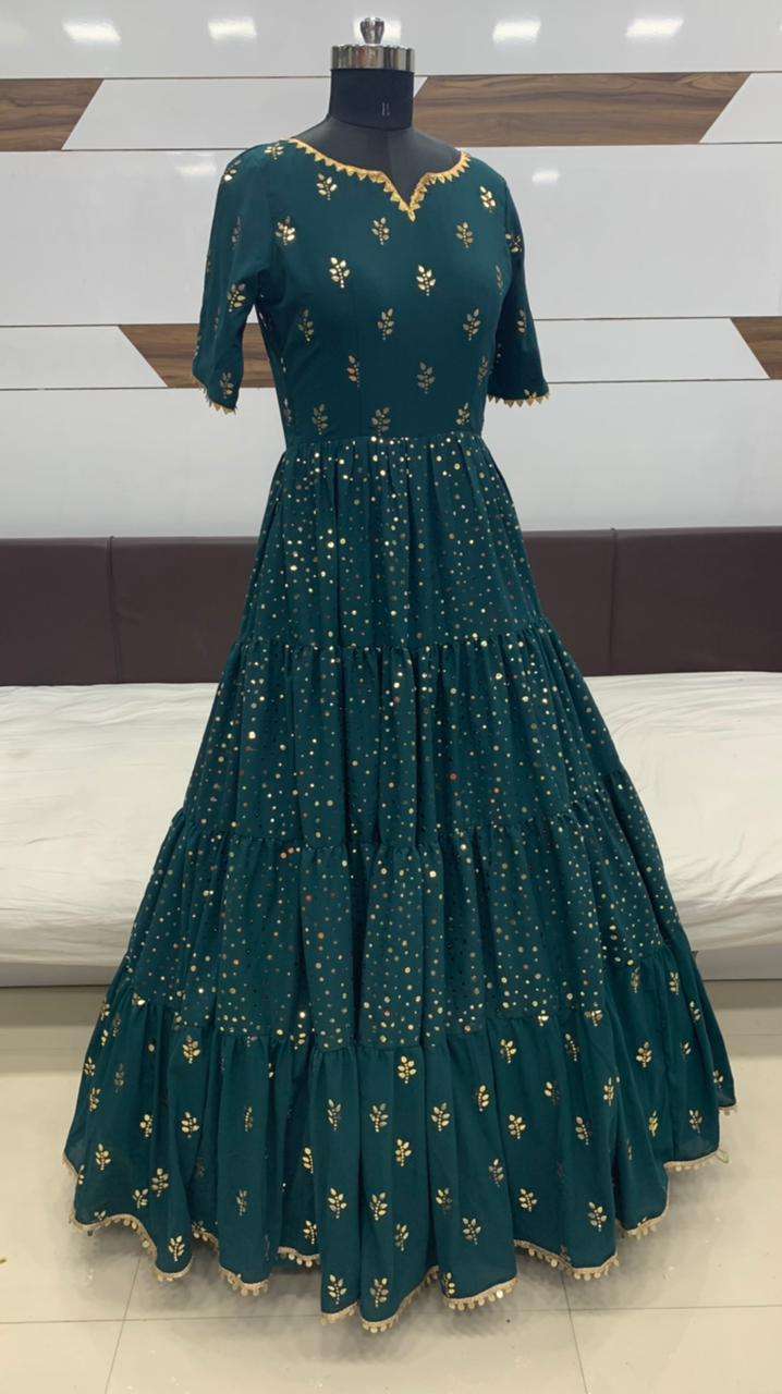 flory vol 12 by shubhkala silk georgette evening party wear long gown wholesaler