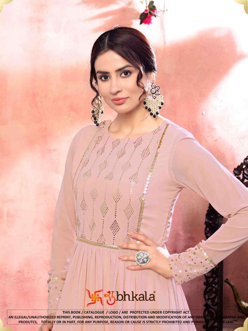 flory vol 12 by shubhkala silk georgette evening party wear long gown wholesaler