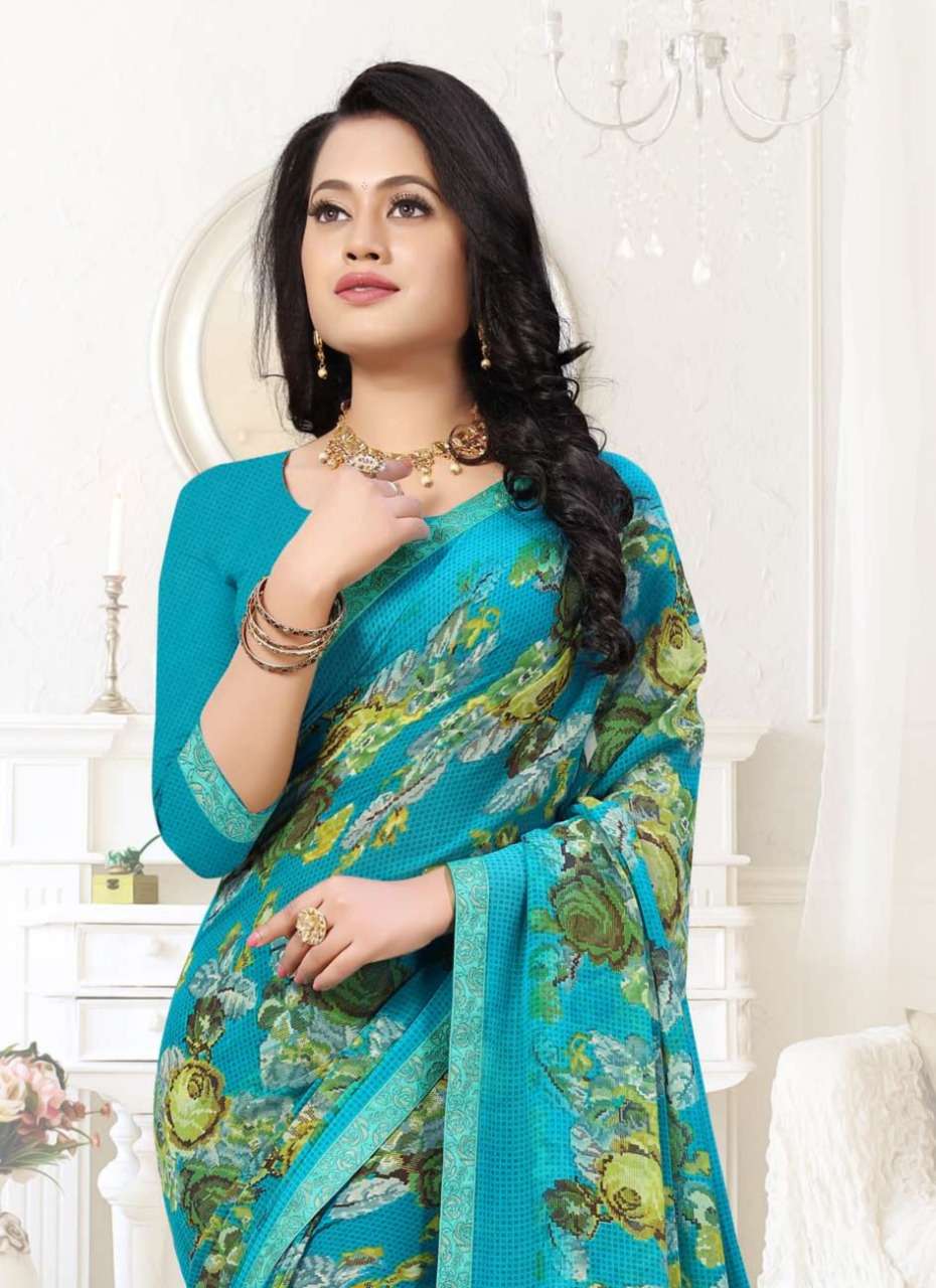 ishika megha georgette printed formal wear saree wholesale price