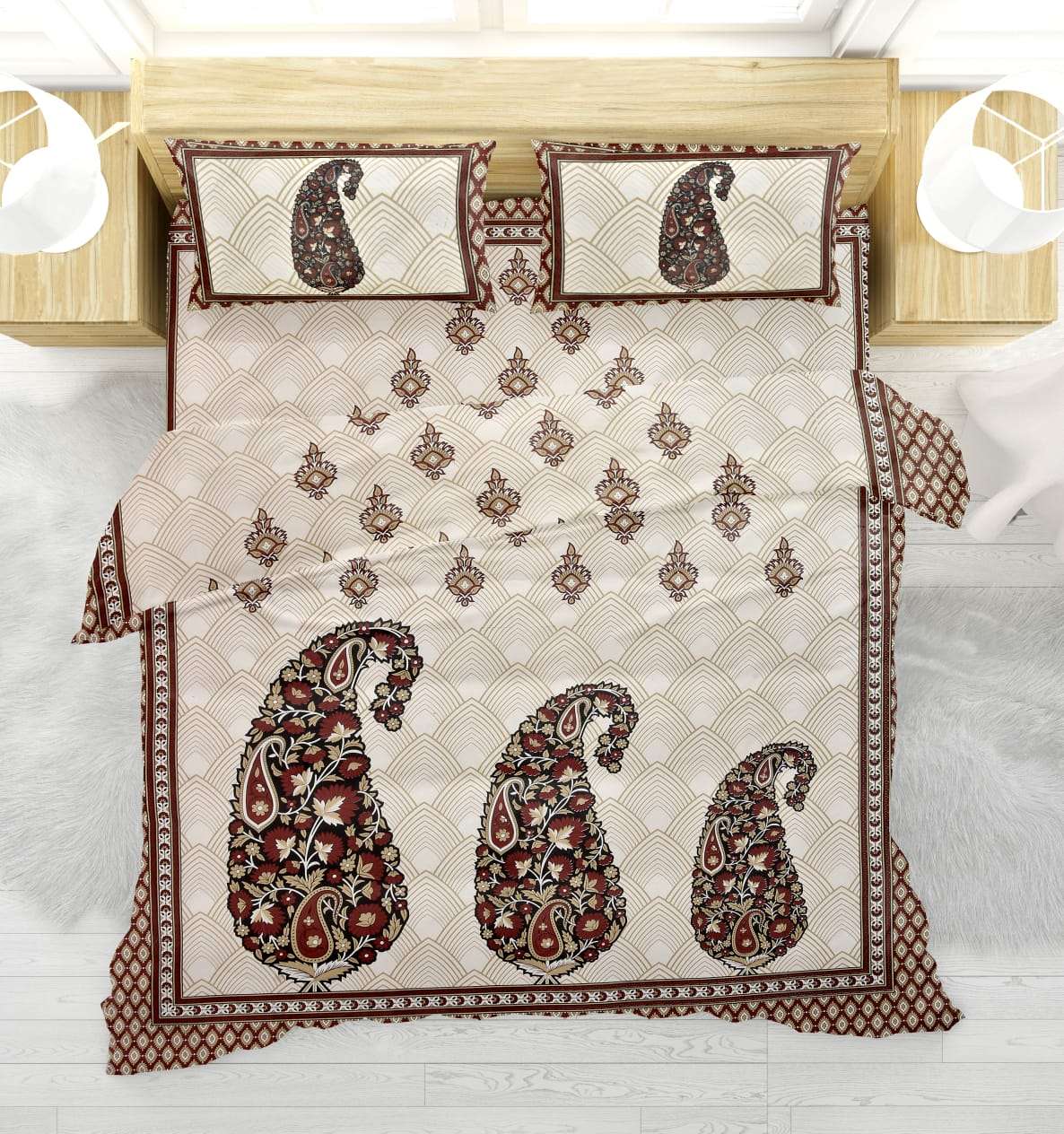 k4u launch rugs new collection in king size cotton bedsheets with pillow cover 