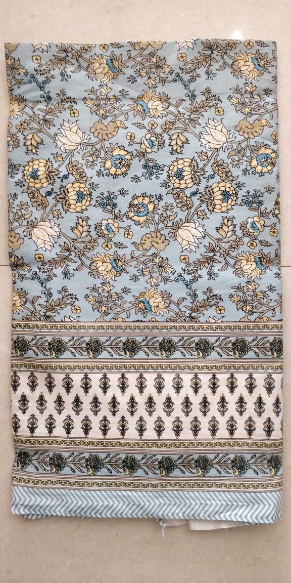 K4u Satrangi King Size South Cotton Jaipuri Test Bedsheet With Matching Pillow Cover