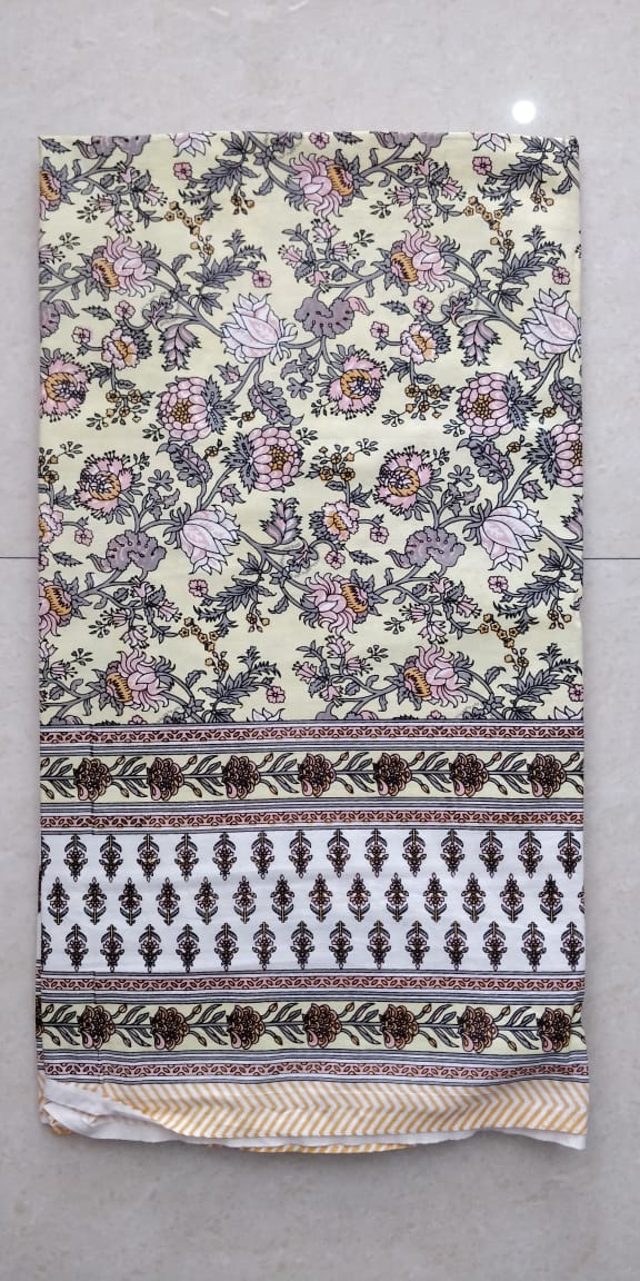 K4u Satrangi King Size South Cotton Jaipuri Test Bedsheet With Matching Pillow Cover