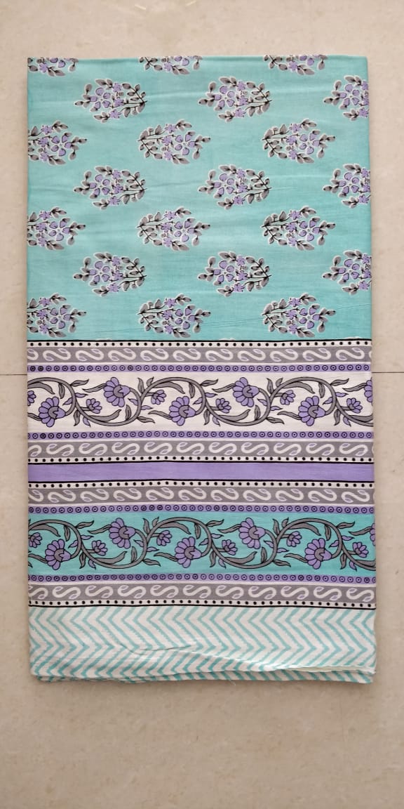 K4u Satrangi King Size South Cotton Jaipuri Test Bedsheet With Matching Pillow Cover