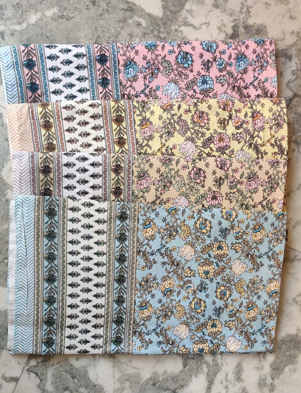 K4u Satrangi King Size South Cotton Jaipuri Test Bedsheet With Matching Pillow Cover