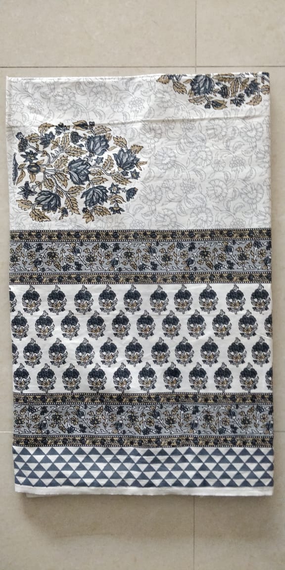 K4u Satrangi King Size South Cotton Jaipuri Test Bedsheet With Matching Pillow Cover