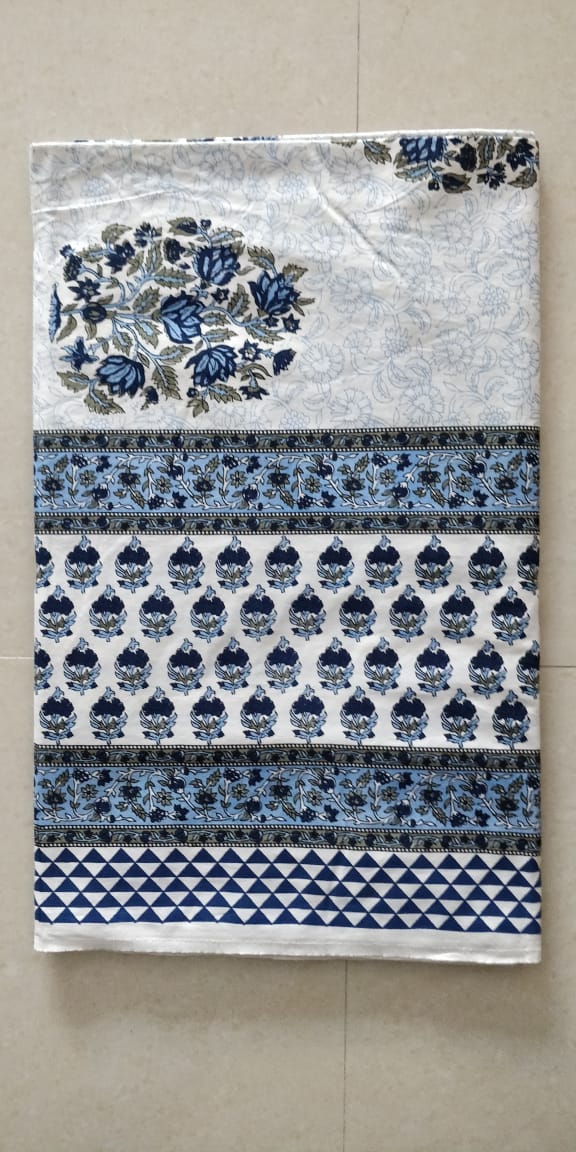 K4u Satrangi King Size South Cotton Jaipuri Test Bedsheet With Matching Pillow Cover