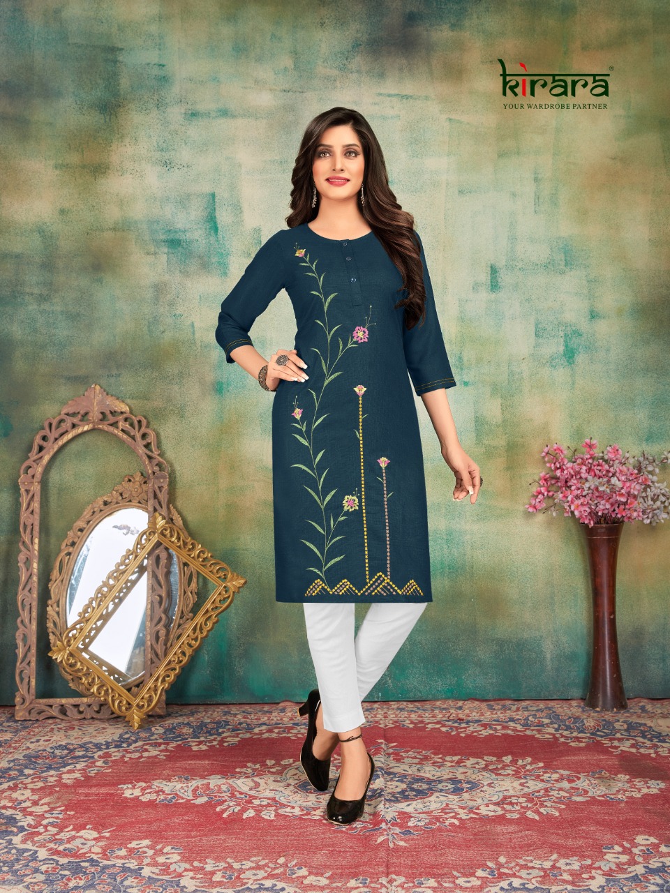 Kirara Launch Shirui Lily Vol 1 Magic Cotton Kurti Catalogs Seller