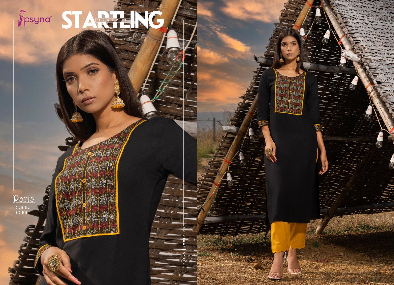 Psyna Paris Vol 2 Rayon Straight Casual Wear Kurti Catalogue