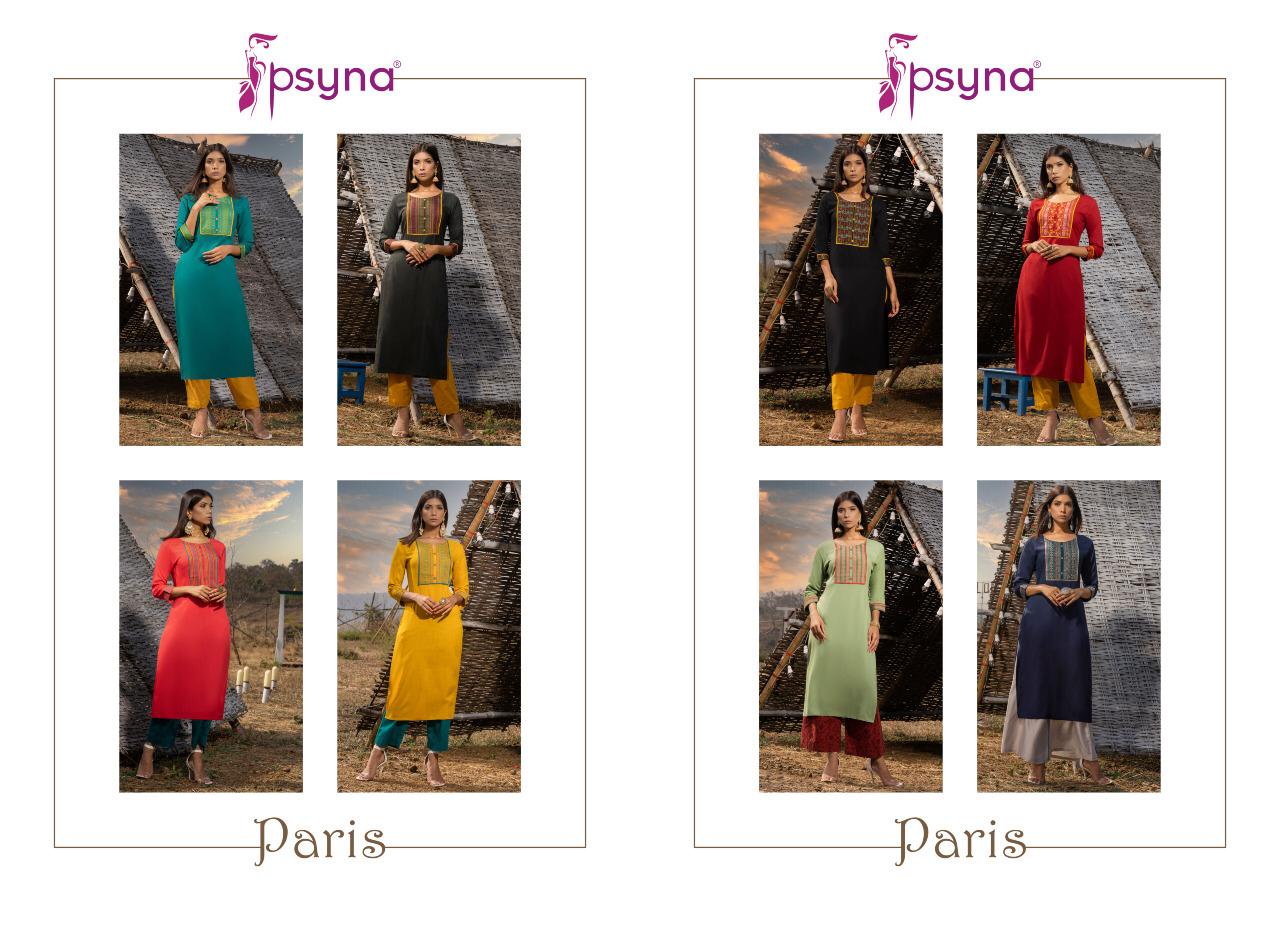 Psyna Paris Vol 2 Rayon Straight Casual Wear Kurti Catalogue
