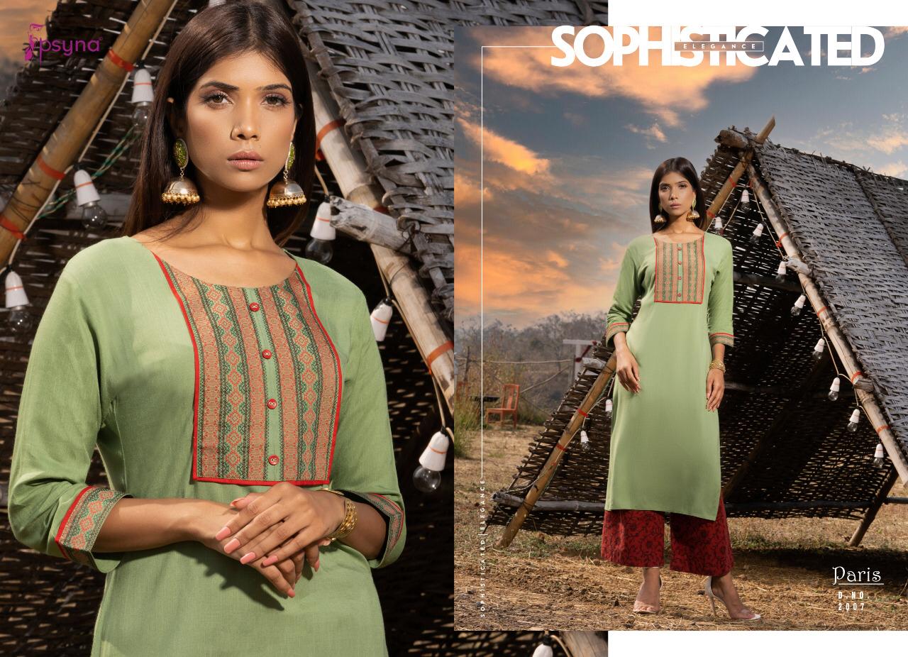 Psyna Paris Vol 2 Rayon Straight Casual Wear Kurti Catalogue