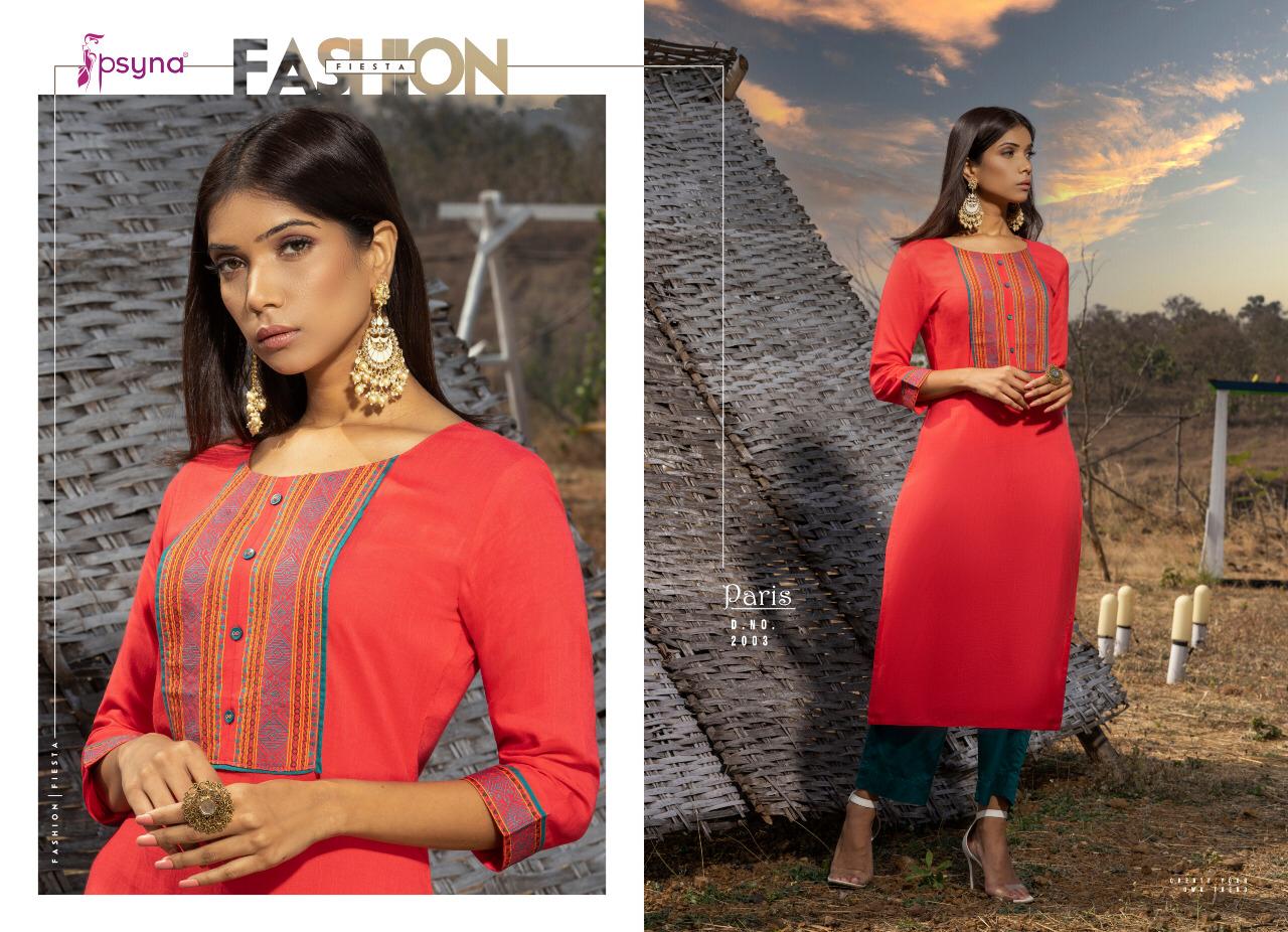 Psyna Paris Vol 2 Rayon Straight Casual Wear Kurti Catalogue