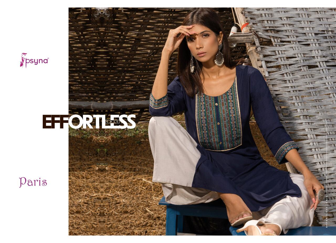 Psyna Paris Vol 2 Rayon Straight Casual Wear Kurti Catalogue