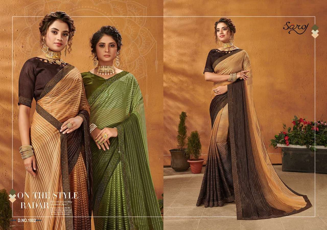 saroj cadbury soft georgette exclusive fancy saree exporter