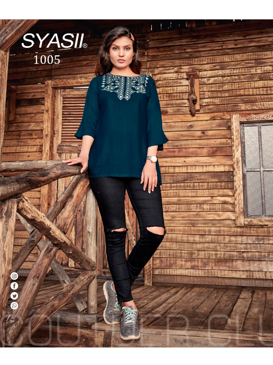 Syasii Designer Launch Clestia Rayon Slub Short Top For Girls Collections