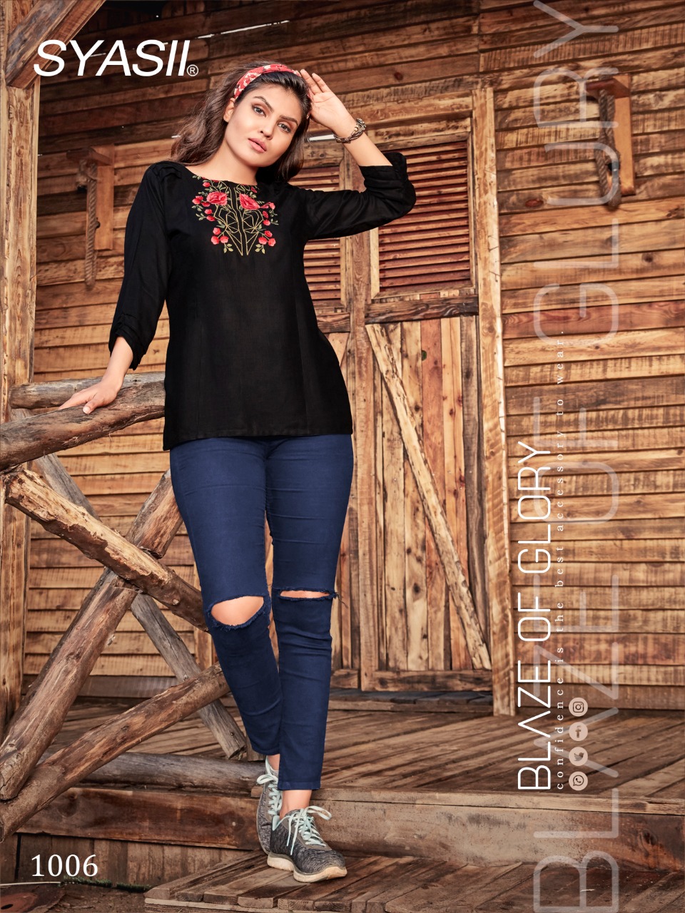 Syasii Designer Launch Clestia Rayon Slub Short Top For Girls Collections