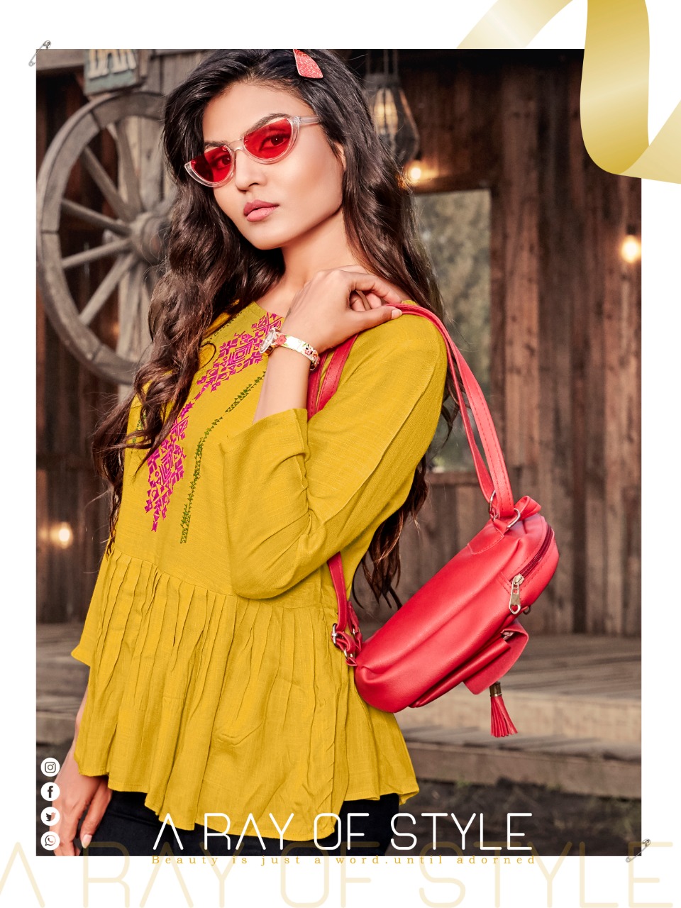 Syasii Designer Launch Clestia Rayon Slub Short Top For Girls Collections