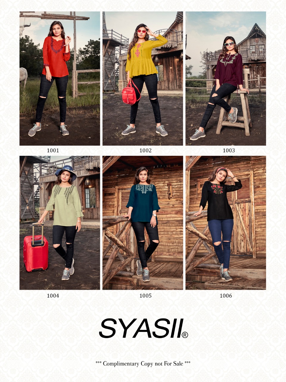 Syasii Designer Launch Clestia Rayon Slub Short Top For Girls Collections