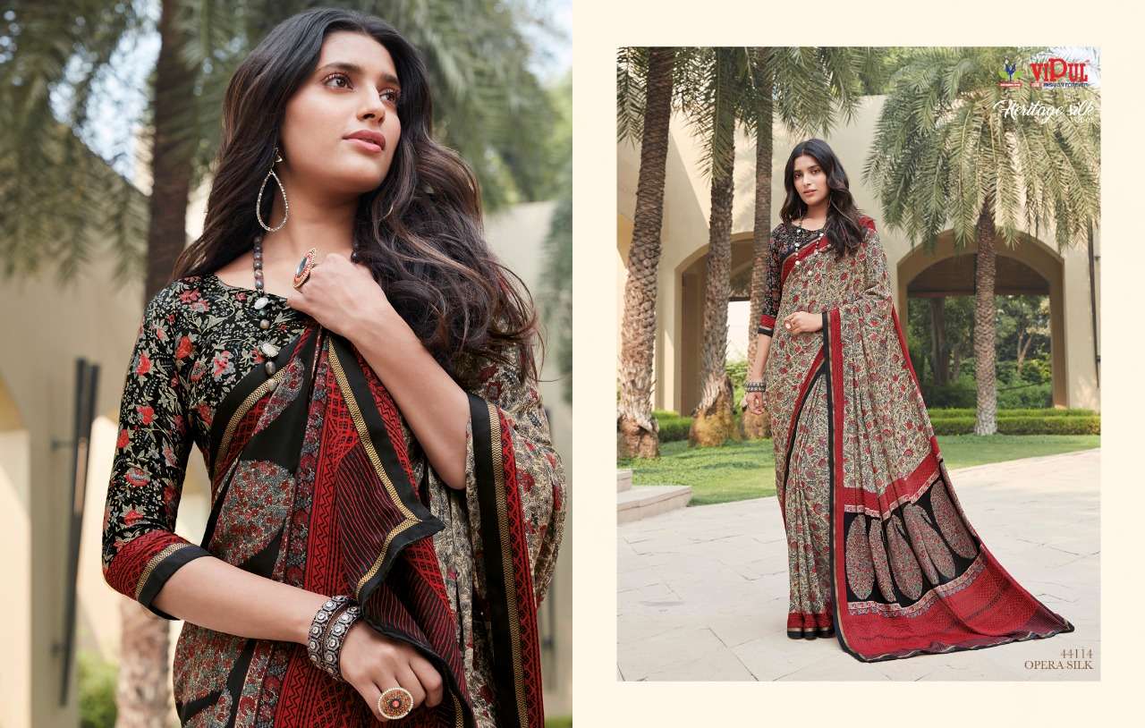 vipul heritage silk vol 2 crape silk printed fancy saree supplier