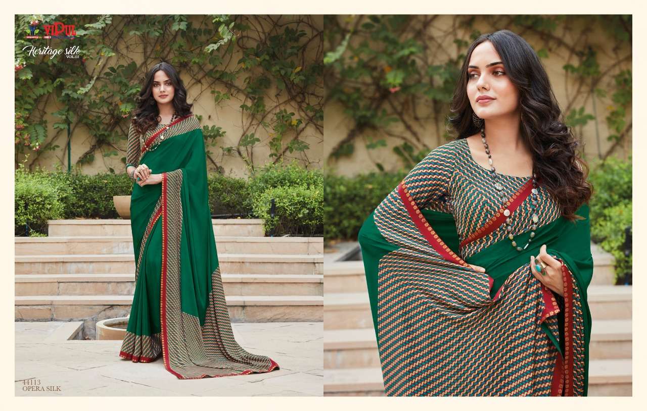 vipul heritage silk vol 2 crape silk printed fancy saree supplier