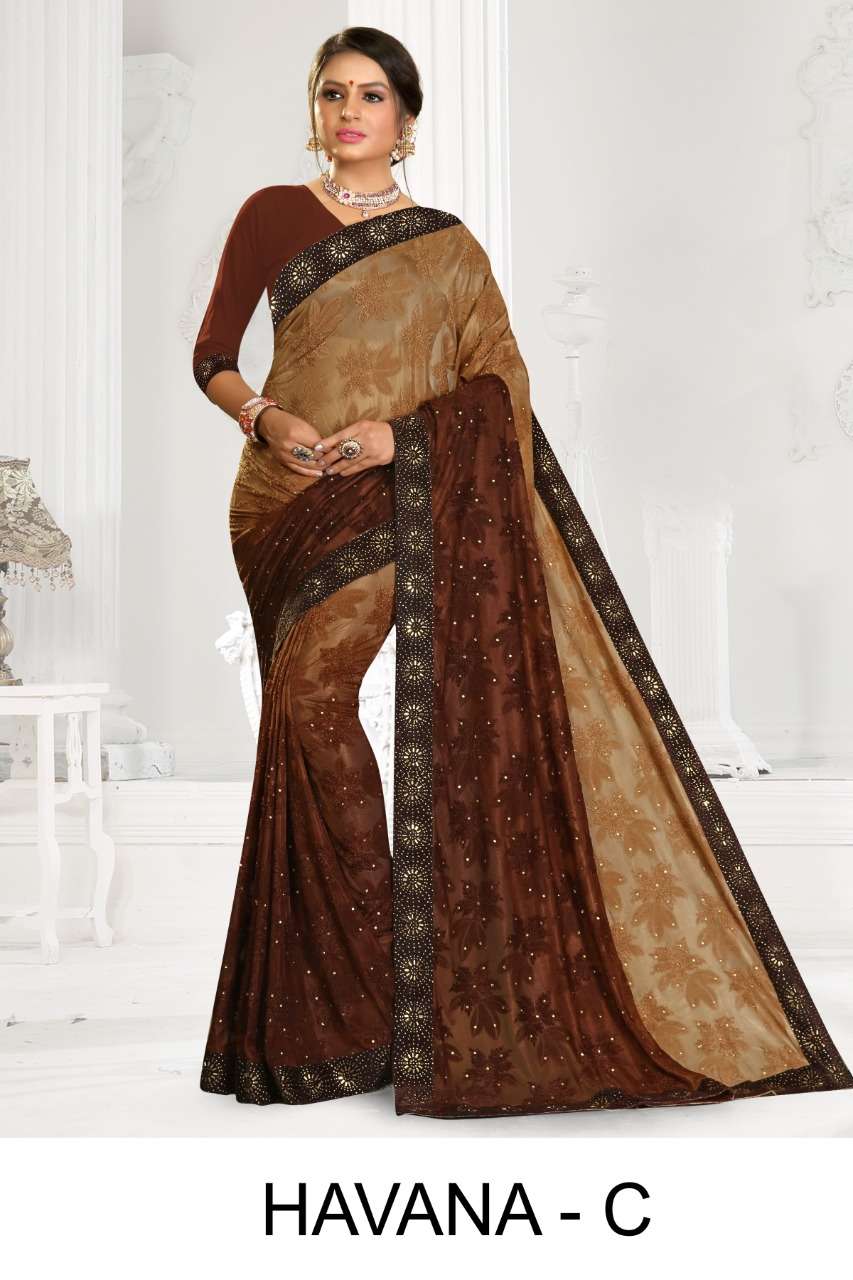 Havana by ranjna saree siroski border heavy diamond work fastiv wear saree Collection 